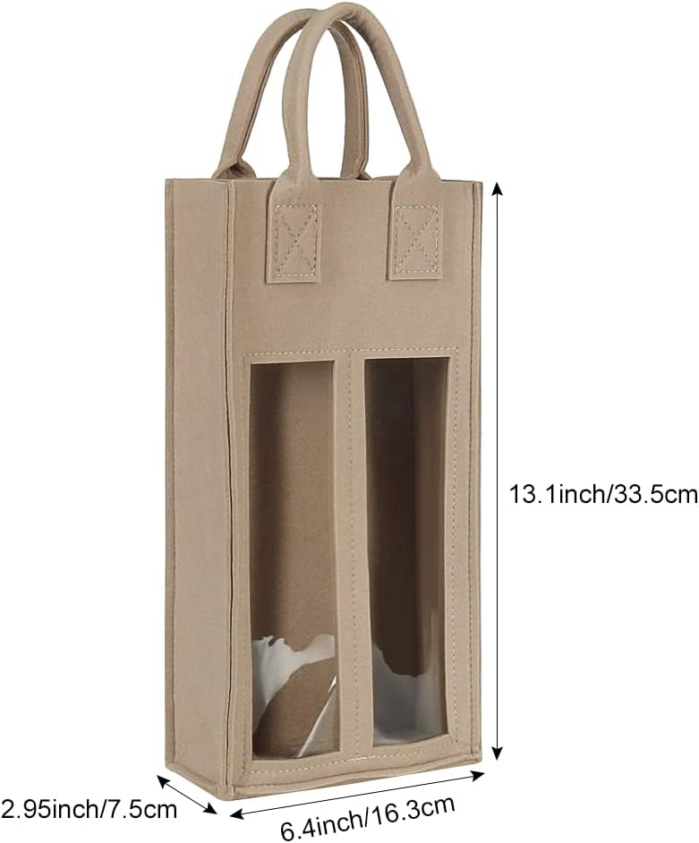 Double Wine Gift Bag with Window for Party & Travel