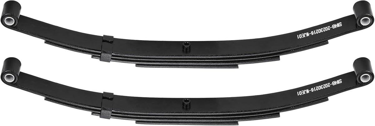 4 Leaf 1750lb Capacity Double Eye Spring for 3500lb Trailer Axle, 25-1/4" Length, 1.75" Width, 3" Free Open; Replaces