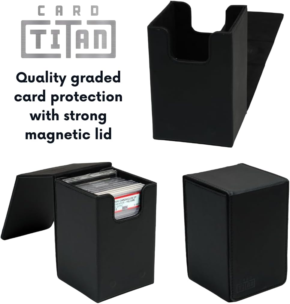 Titan Slab Box Single Row - Trading Card Storage Box for Sports and TCG Cards - Card Case Fits PSA, BGS, SGC and CSG