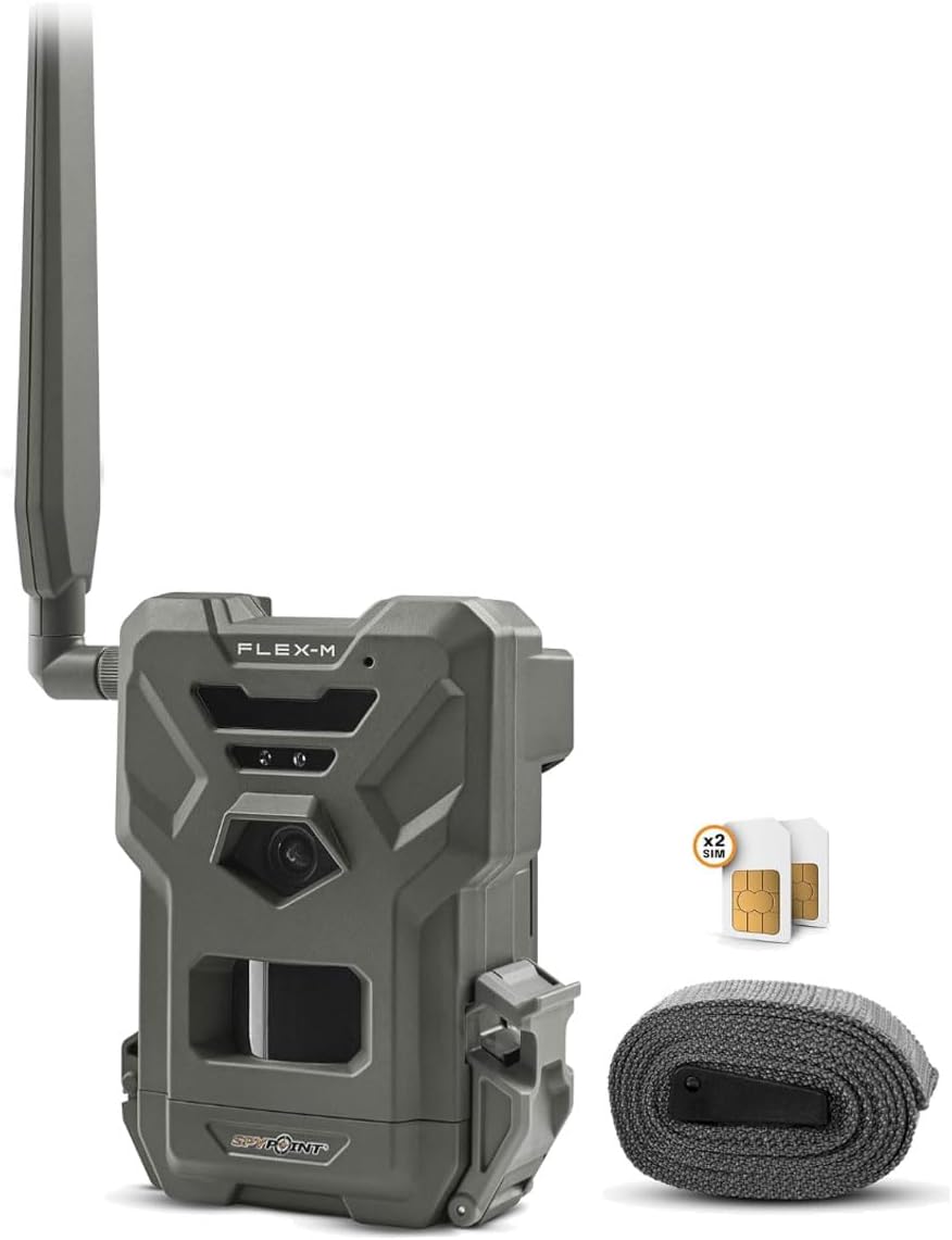 Flex-M Cellular Trail Camera - Best Hunting Accessories, No WiFi Needed, Night Vision, Motion Activated, Dual-Sim