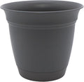 Eclipse Round Planter with Saucer - Outdoor & Indoor Plant Pot with Drainage Holes - Lightweight, UV-Resistant