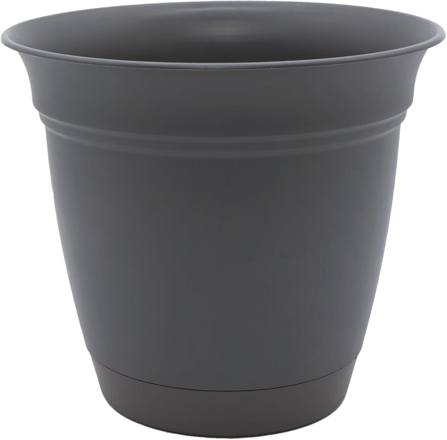 Eclipse Round Planter with Saucer - Outdoor & Indoor Plant Pot with Drainage Holes - Lightweight, UV-Resistant