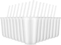 30 Pcs Clear Reusable Cups with Straws and Lids, Plastic Frosted Round Bottom Ice Coffee Cups Travel Mug Tumbler for