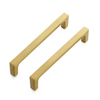 Brushed Brass Solid Pulls Cabinet Handles 5 Inch 10 Pack