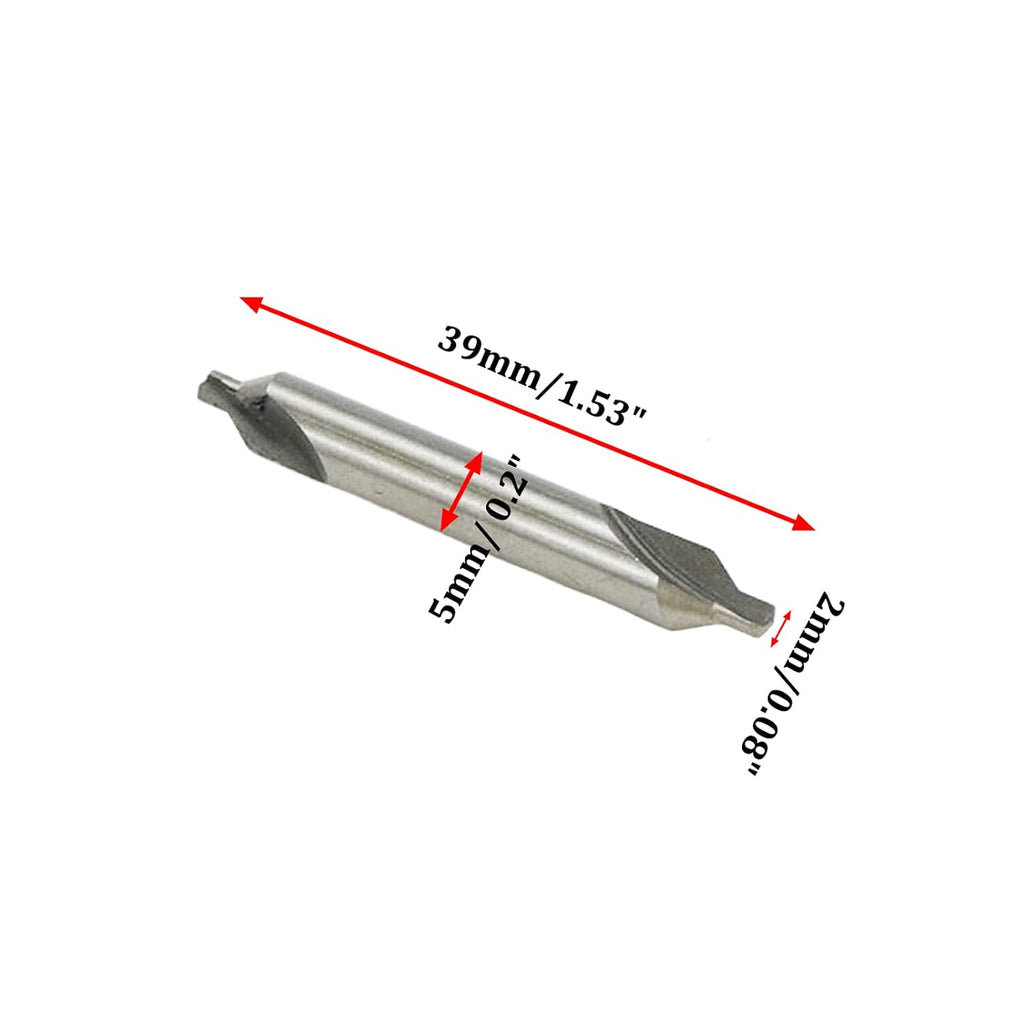 Center Bits Drill 2mm Tip Diameter HSS Center Spotting Drill Bit Countersink Tools for Lathe Metalworking -10pcs