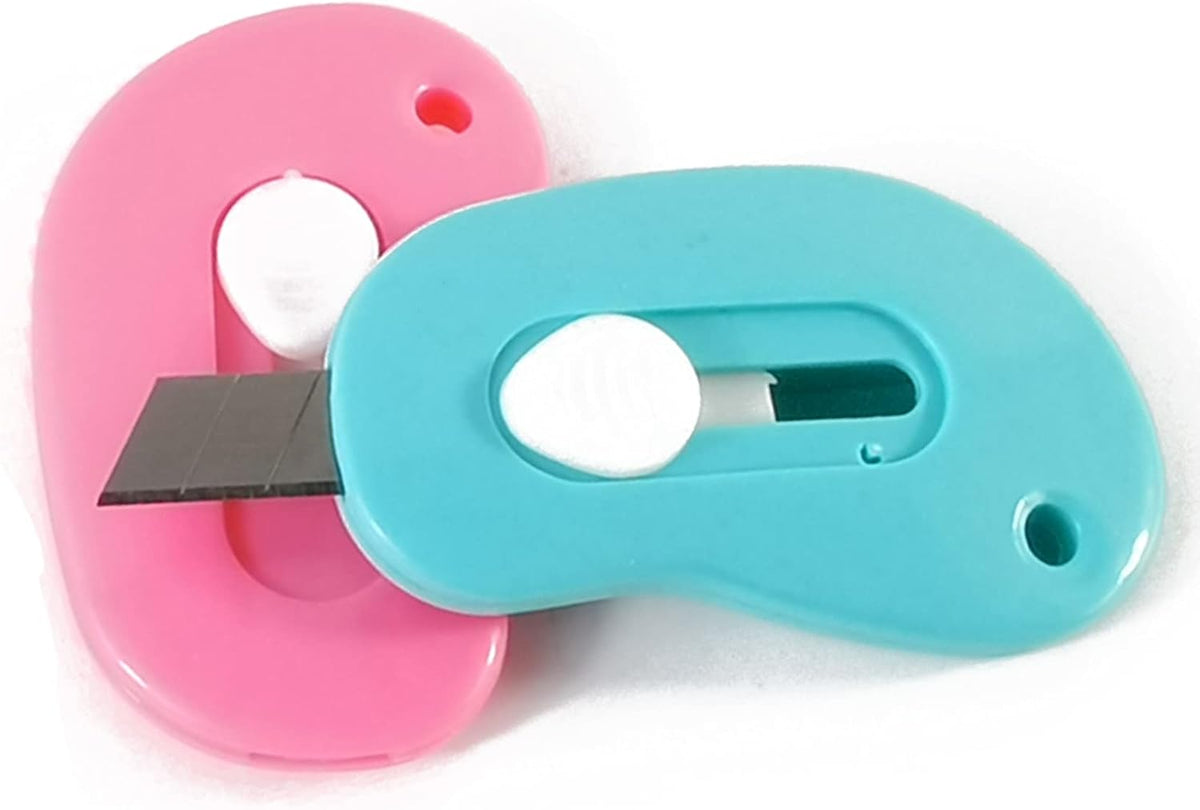 25PCS Mini Retractable Utility Knife Box Cutter Letter Opener, Random Color