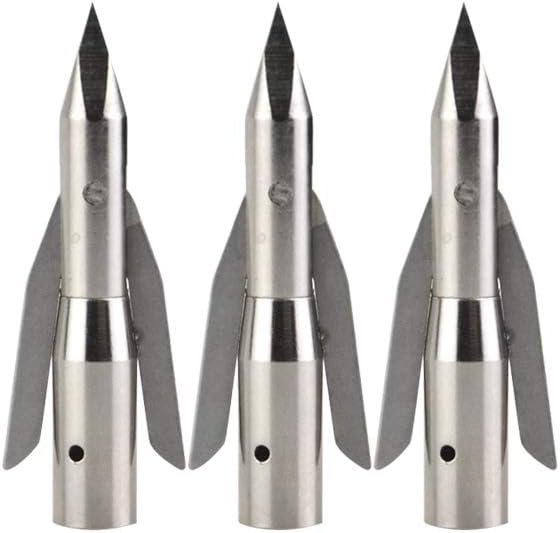 Archery Bowfishing Broadheads Stainless Steel Arrowhead Hunting Broadheads | 288 Grain 2 Blades Screw In Arrow Tips