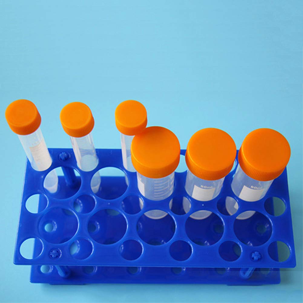 Test Tube Rack, Lab Test Tube Holder, Centrifuge Tube Rack 28 Well | Blue and Orange, Easy to Assemble, Resistant to