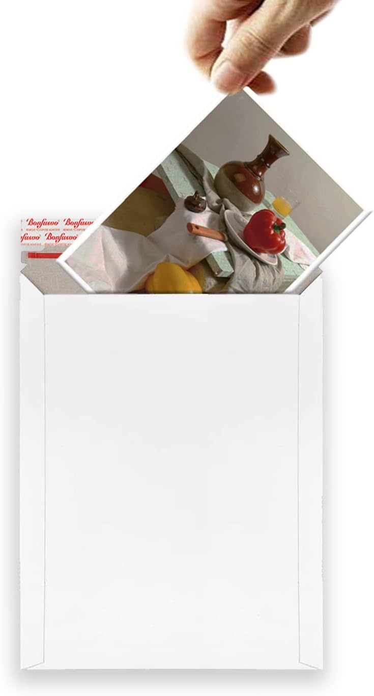 Rigid Mailers 30 Pack 9.25 x 11.75 inches White Self Seal Stay Flat Bulk Cardboard Kraft No Bend Mailers Peel and