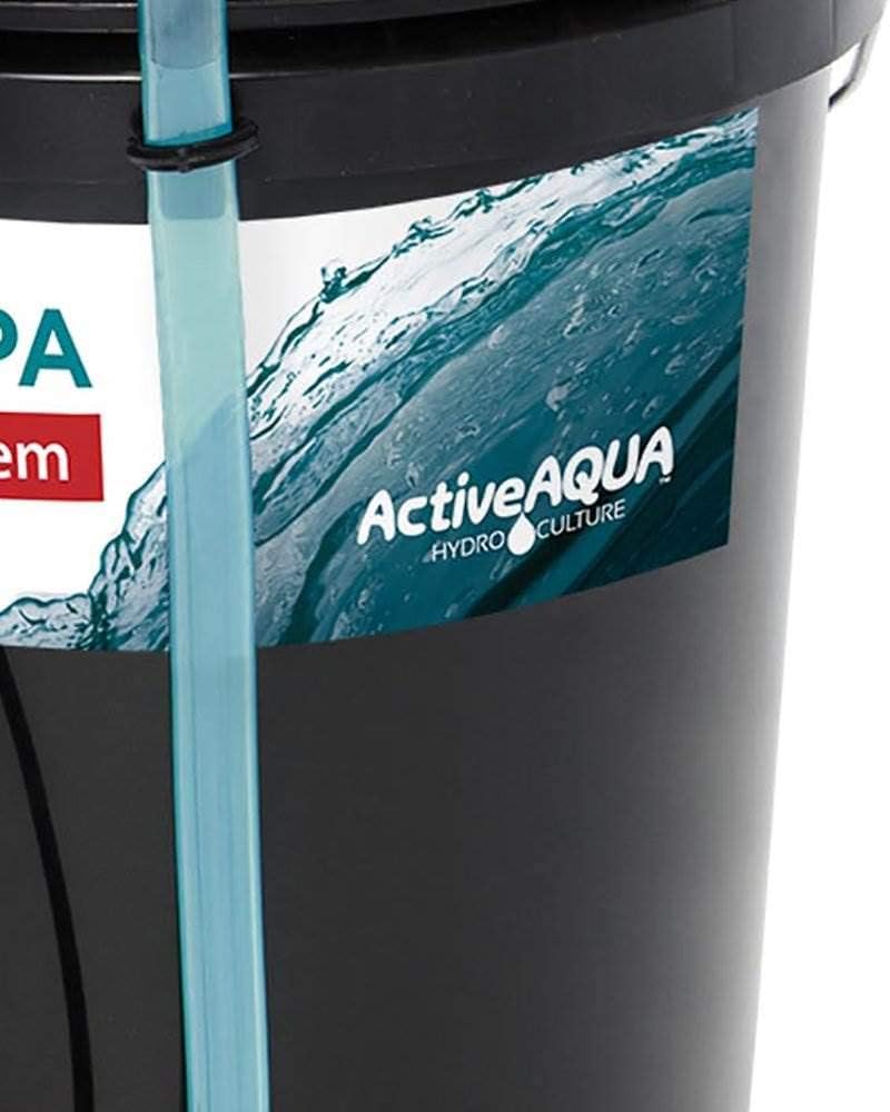 RS5GALSYS Root Spa Deep Water Culture Bucket System, 5 Gallon, black | 8 in Grow Basket, Air Pump Included, 1/2 in
