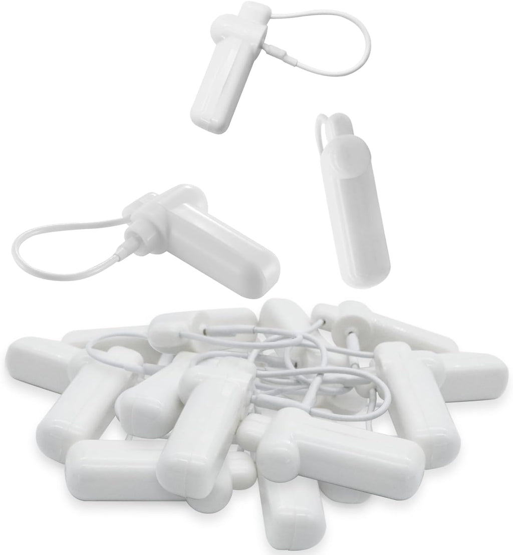 Security Tags with Lanyard, 100pcs Hard Tags Reusable Clothing Tag with String Compatible with 58khz EAS Checkpoint