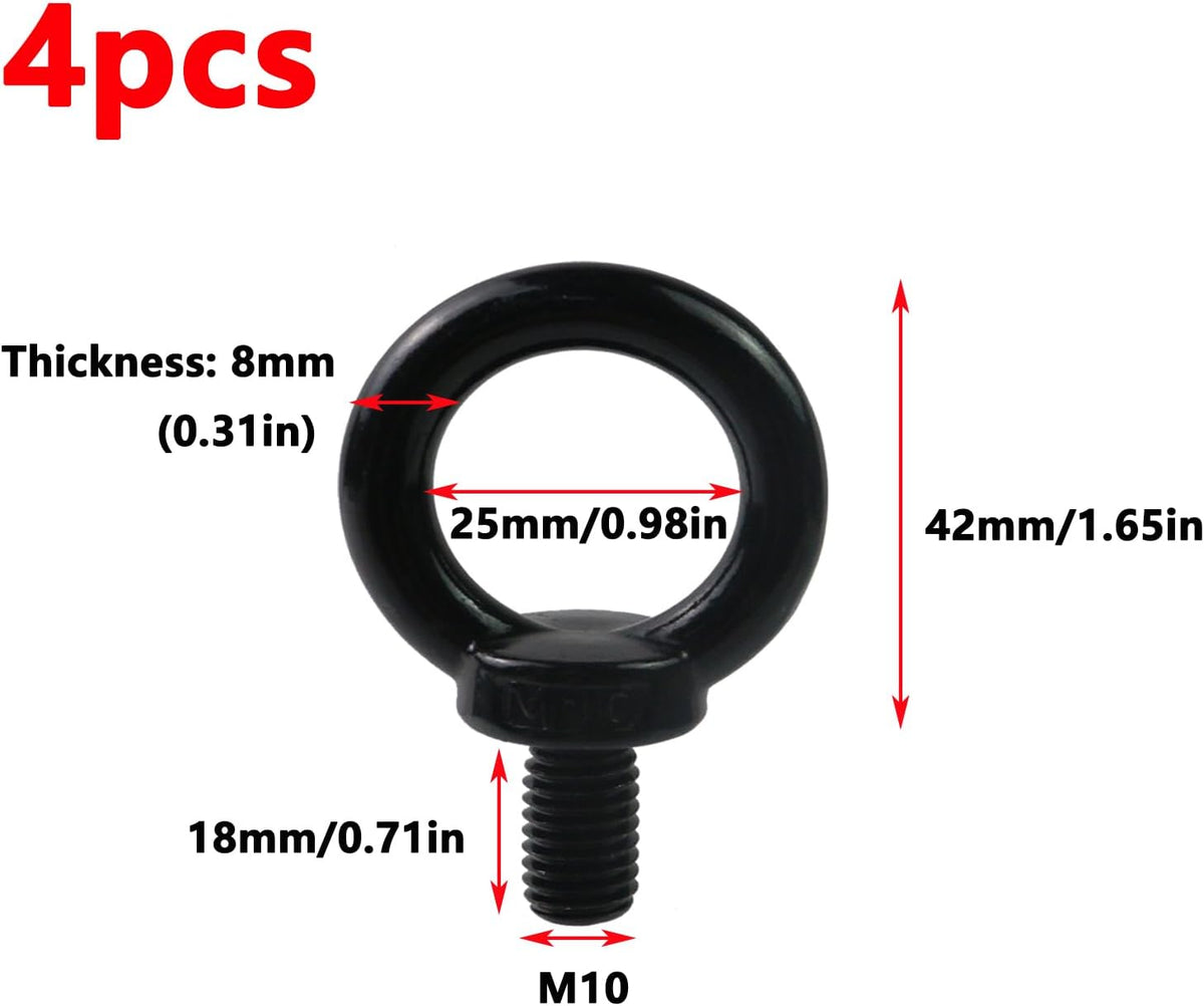 Antrader M10 Lifting Eye Bolts,Machinery Shoulder Lifting Eye Bolt,4Pcs