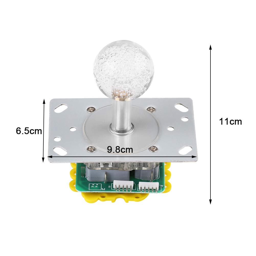 Led Joystick Arcade, Colorful Shinning Illuminated Joystick Switchable from 4 to 8 Way Operation for Video Game