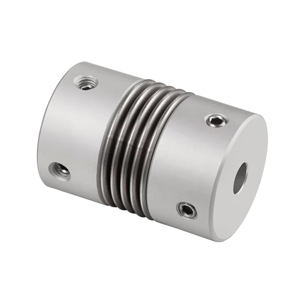GRASAKY 1pc D16 L27 Step Parallel Encoder Coupling Aluminum Alloy Bellows Setscrew Absorb Vibration Zero Backlash Motor Coupler Grooved Elastic(5x8mm)