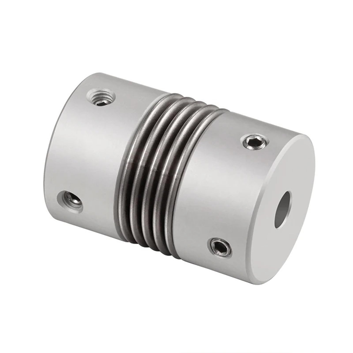 GRASAKY 1pc D16 L27 Step Parallel Encoder Coupling Aluminum Alloy Bellows Setscrew Absorb Vibration Zero Backlash Motor Coupler Grooved Elastic(5x8mm)