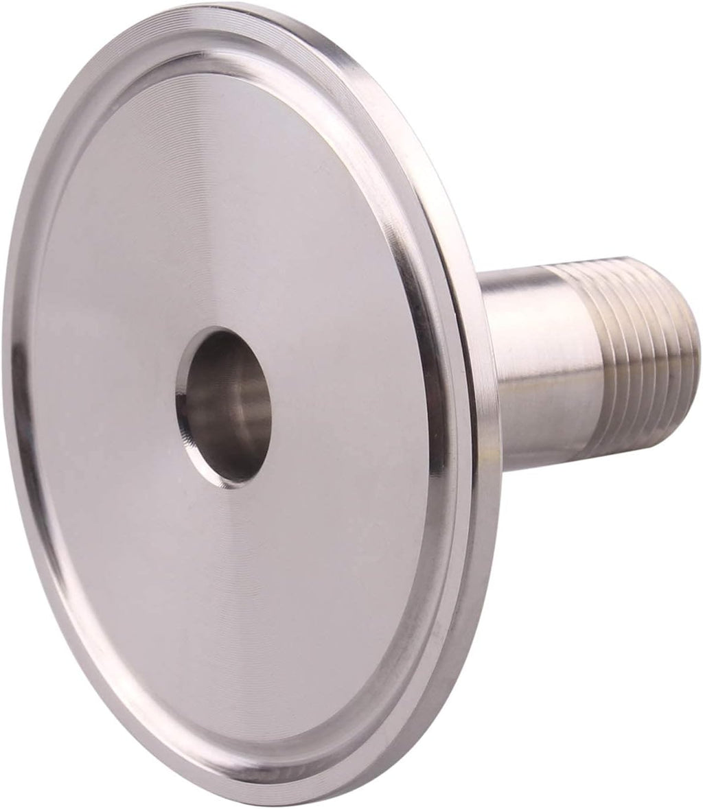 DERNORD Sanitary Male Threaded Pipe Fitting to 2 INCH (OD 64mm Ferrule) TRI CLAMP (Pipe Size: 3/8" NPT （2 Inch Tri clamp）)