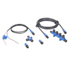 NMEA 2000 N2K Starter Kit Marine Grade Backbone Drop Cable T Connector 4 Port Tees Terminators Power Cable with Fuse for Lowrance Simrad B&G Navico Garmin Networks (Kit 2)