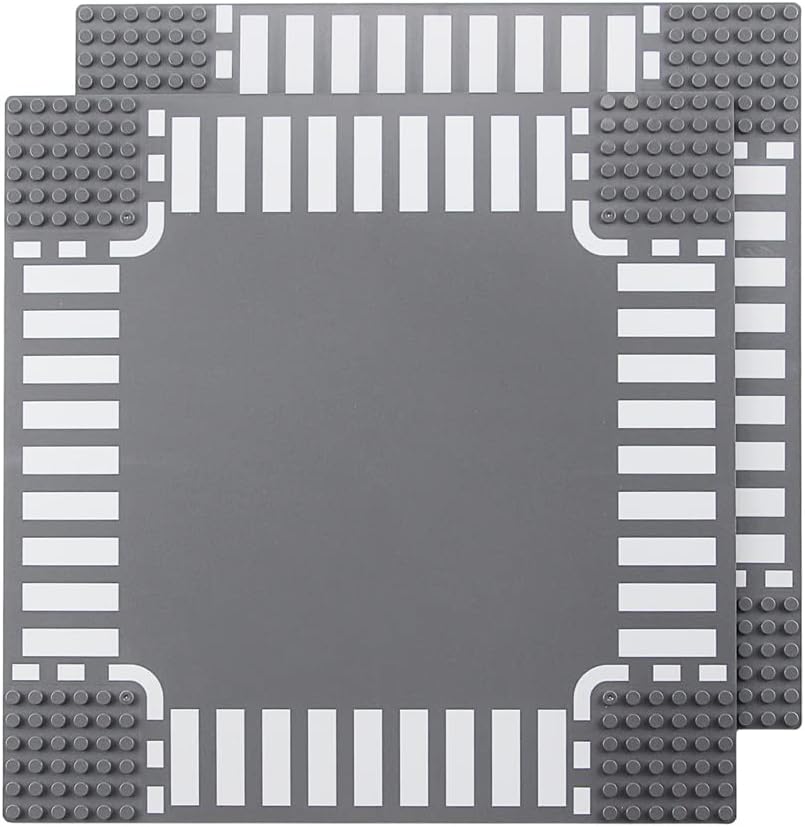Classic Road Base Plates Street Building Kit Crossroad 2PCS