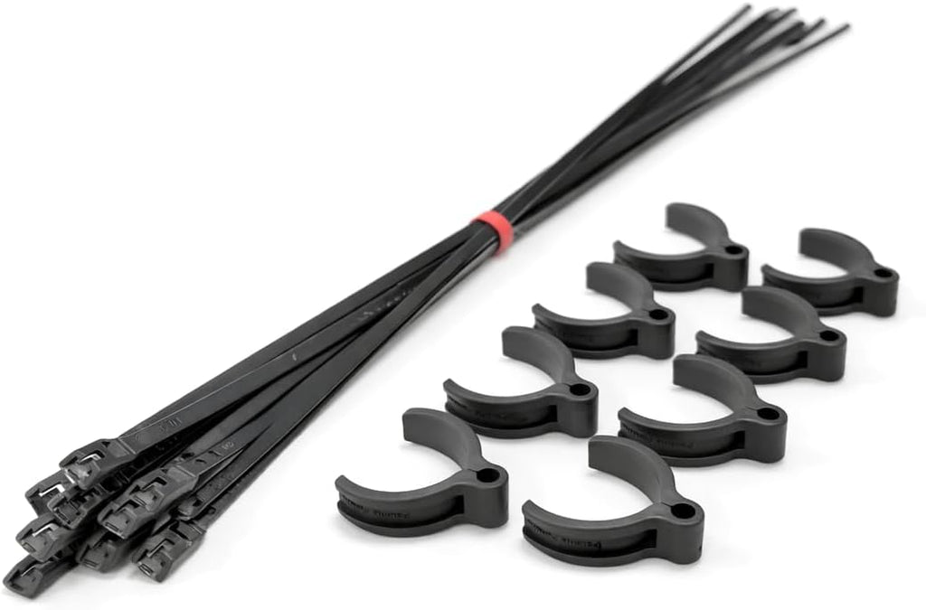 Rubber Cable Zip Tie Mounts Base Kit, Outdoor UV Resistant Black Nylon Cable Tie Heavy Duty, Rugged Durable Reusable