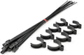 Rubber Cable Zip Tie Mounts Base Kit, Outdoor UV Resistant Black Nylon Cable Tie Heavy Duty, Rugged Durable Reusable