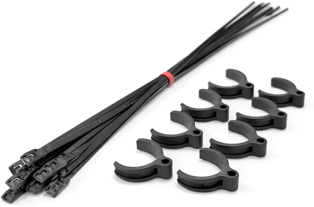 Rubber Cable Zip Tie Mounts Base Kit, Outdoor UV Resistant Black Nylon Cable Tie Heavy Duty, Rugged Durable Reusable