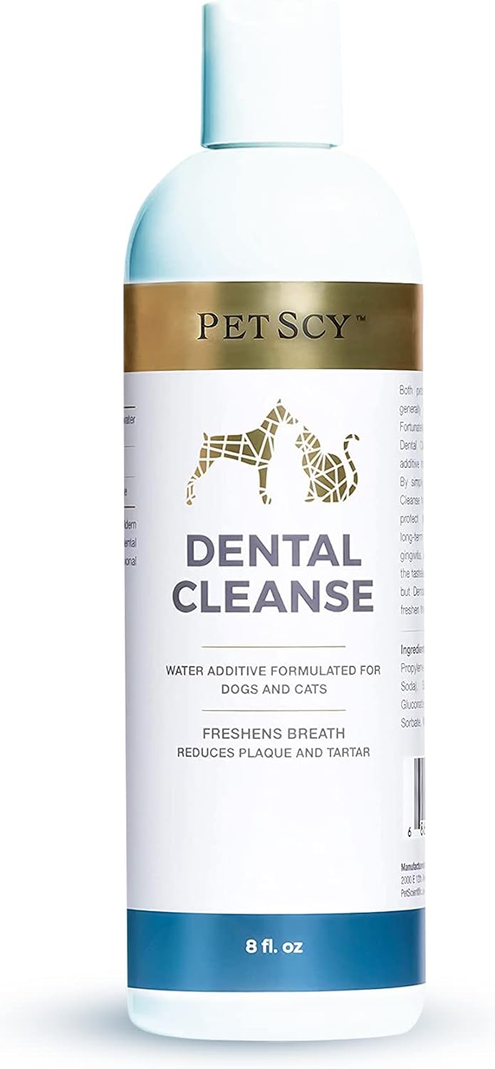 Dental Cleanse, All-Natural Cat & Dog Tartar Remover for Teeth, Cat & Dog Water Additive for Dental Care, Suitable