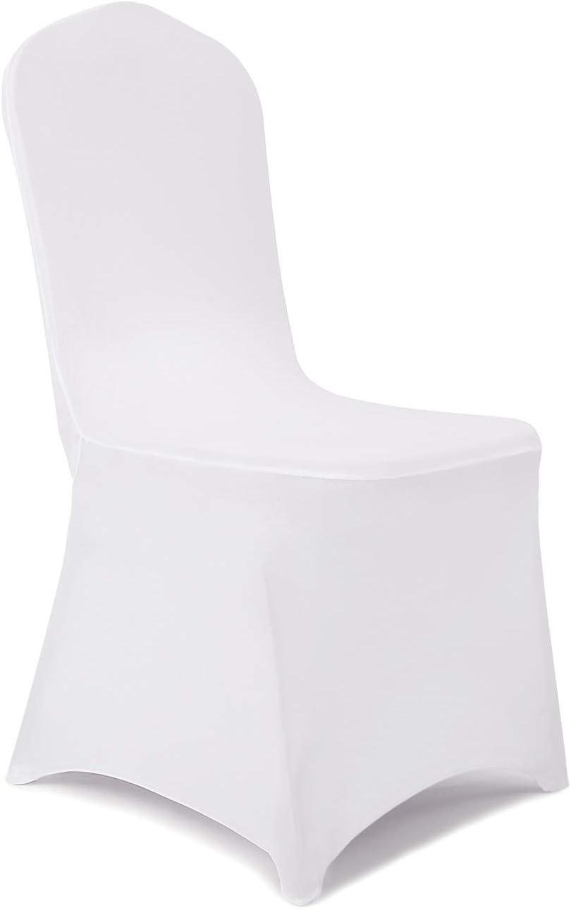 6pcs Stretch Spandex Chair Cover for Wedding Party Dining Banquet Event (White, 6)