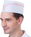 Disposable Chef Hats Non-Woven Paper Fiber Boat Cap Adjustable Restaurant Kitchen Caps Bulk Set