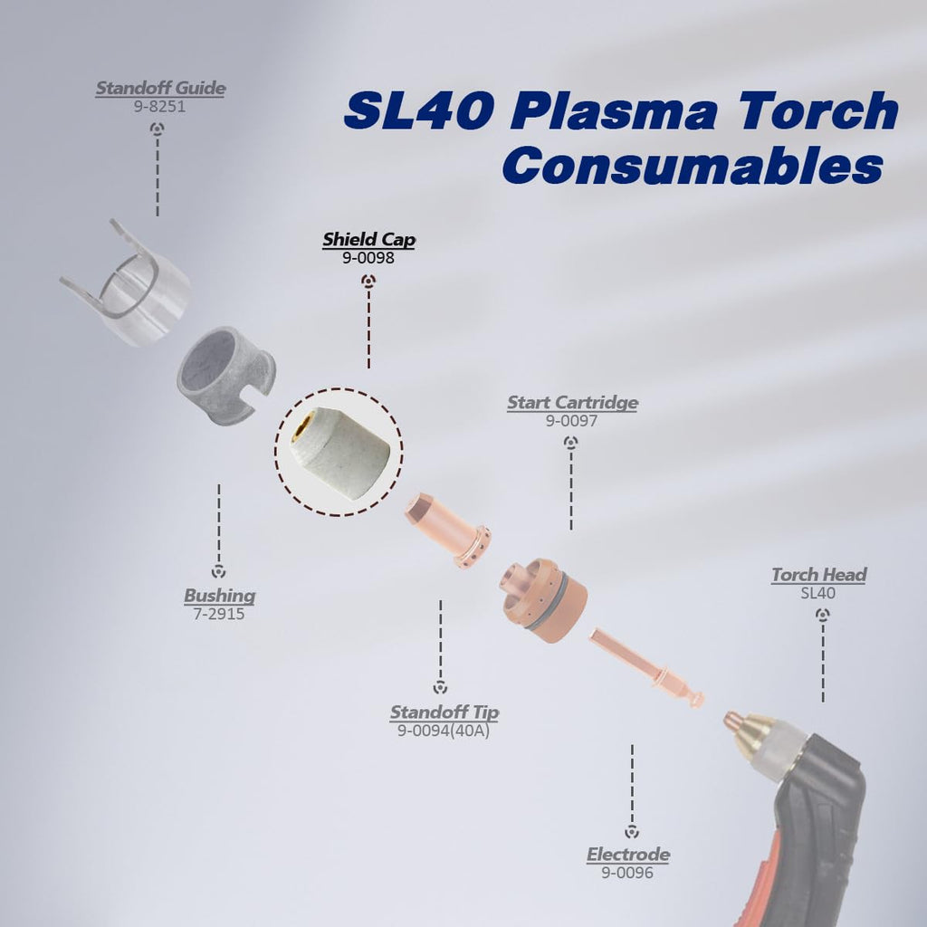 9-0098 Plasma Shield Cap Fit Thermal Dynamics SL40 Plasma Cutting Torch