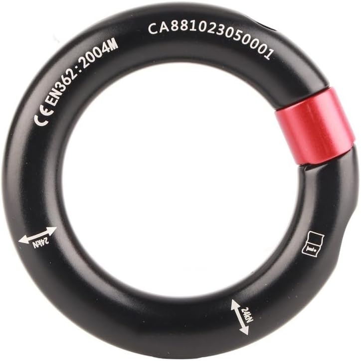 24kN Aluminum Rappel Ring - Heavy Duty 12mm Opening O-Ring Connector for Outdoor Rock Climbing, Arborist Rescue &