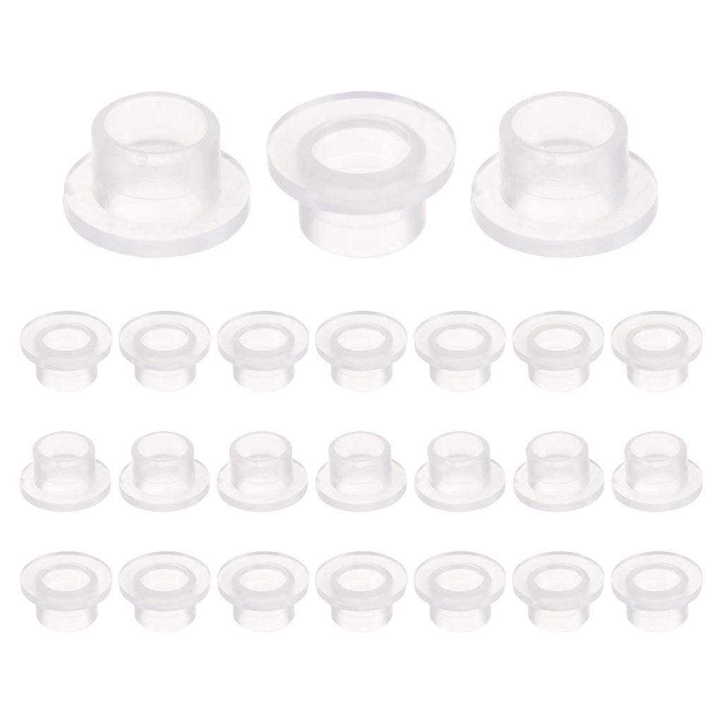 uxcell 24pcs Flanged Sleeve Bearings Plastic Bushings ID 6mm x OD 7.7mm x Length 6mm Nylon Bushings, White