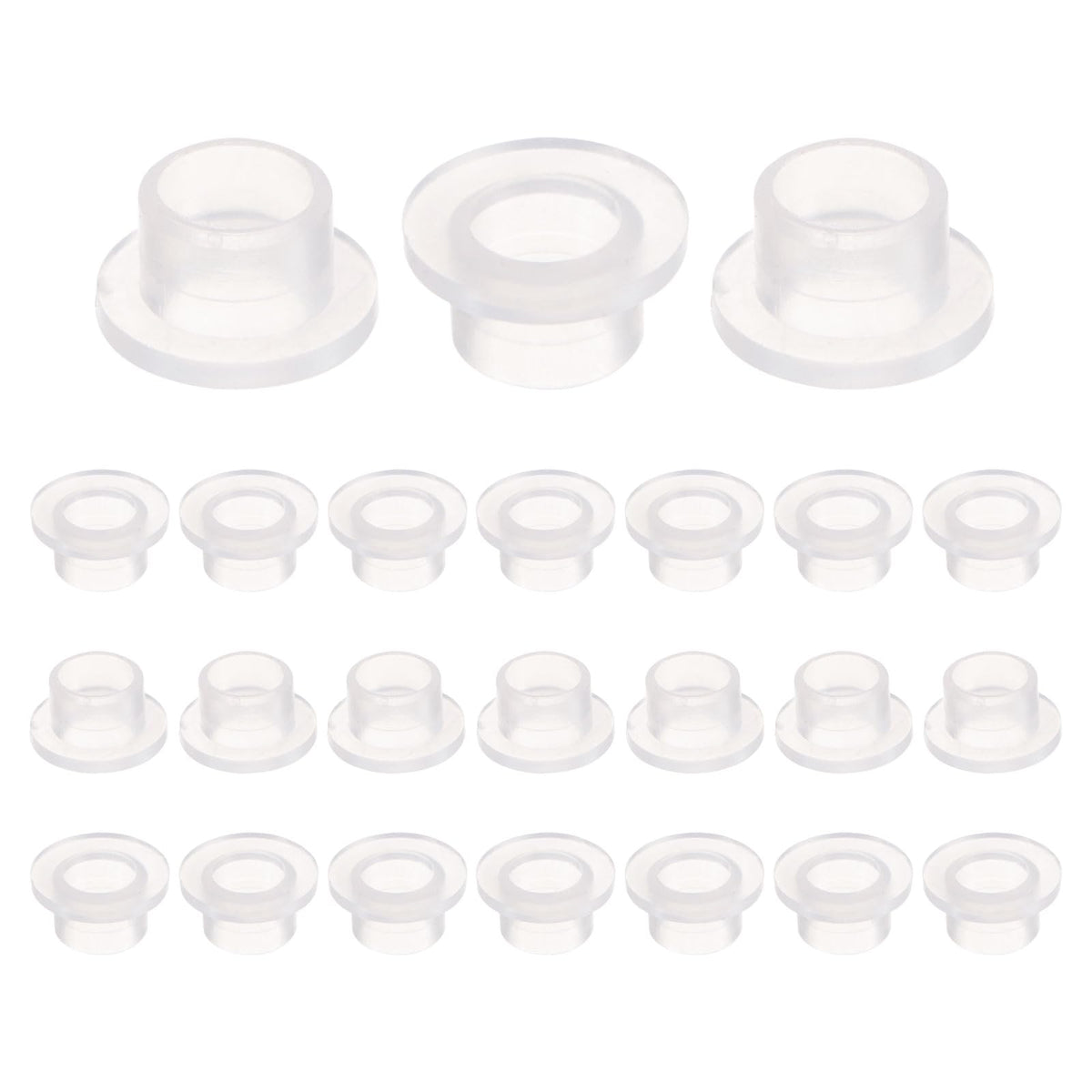 uxcell 24pcs Flanged Sleeve Bearings Plastic Bushings ID 6mm x OD 7.7mm x Length 6mm Nylon Bushings, White