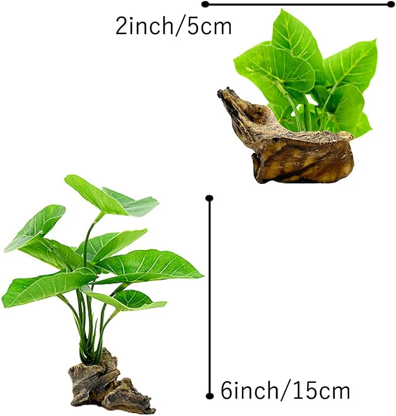 Fish Tank Decor Aquarium Decorations Ornaments Betta Leaf pad Hammock 6inch Plastic Artificial Plant Goldfish Fish