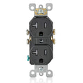 Leviton 20 Amp Tamper-Resistant Duplex Outlet, T5820-E, Black