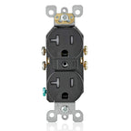 Leviton 20 Amp Tamper-Resistant Duplex Outlet, T5820-E, Black
