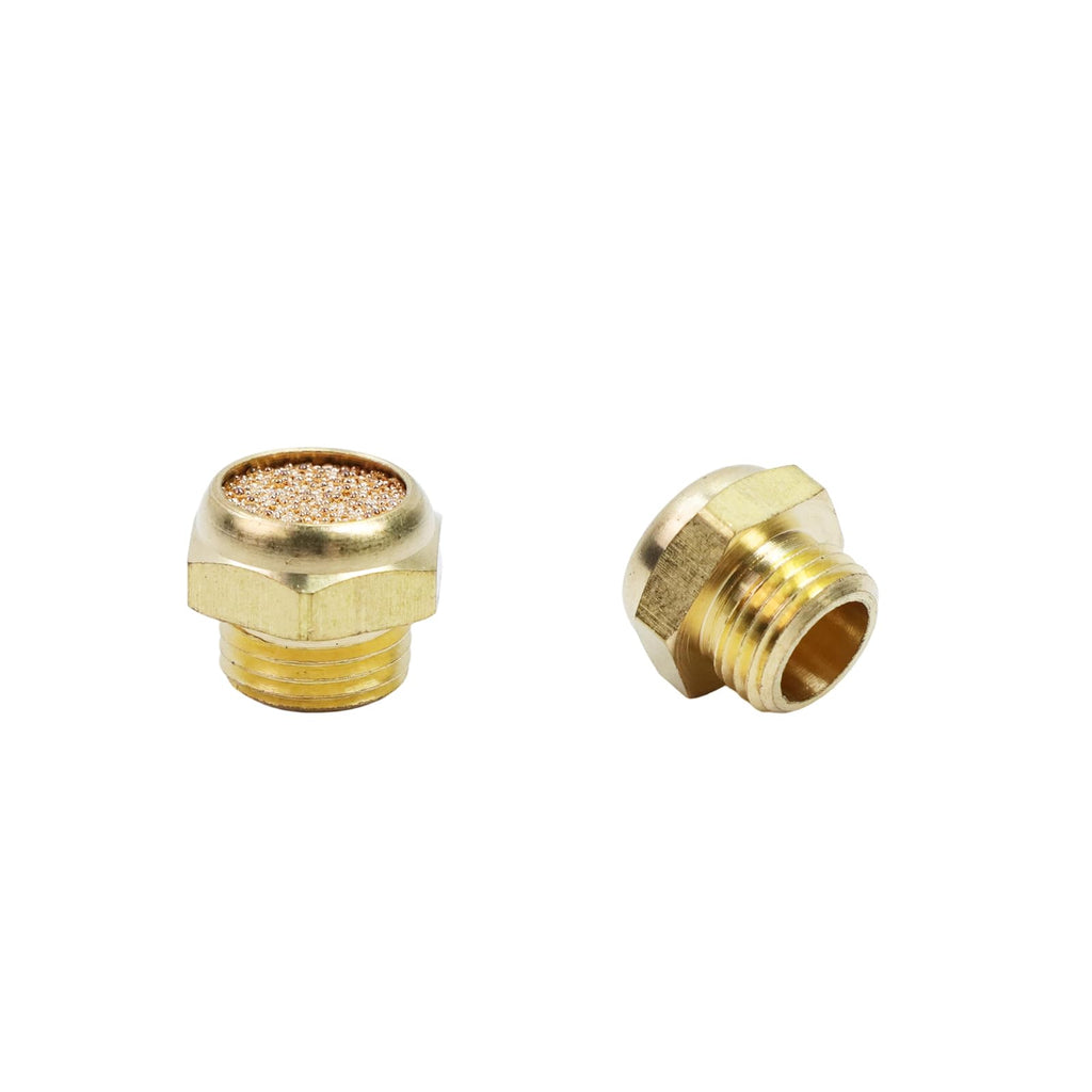 G1/8 Brass Exhaust Muffler, Flat Type, 10Pcs