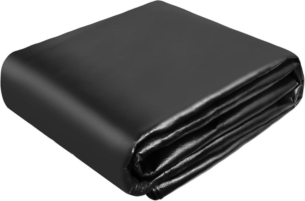 Pond Liner,15x20Ft Pond Liners for Outdoor,28Mil PE Black Koi Fish Pond Liner,Reinforced Pond Underlayment for Water