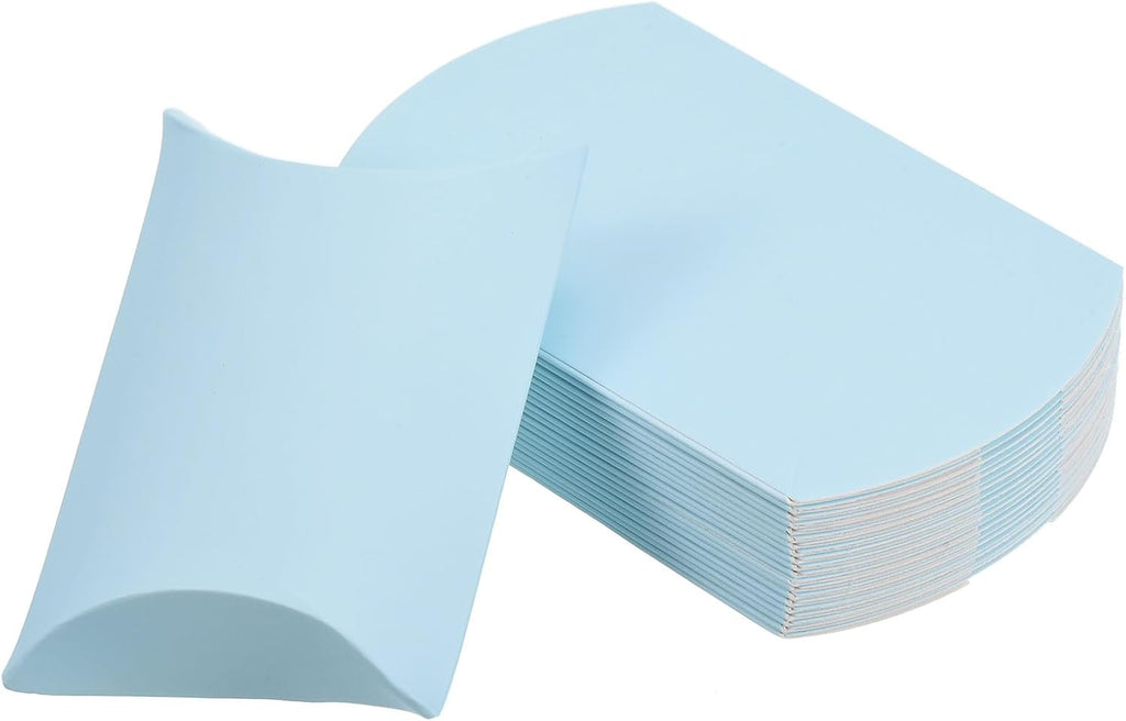Pillow Boxes Wedding Gift Boxes 2.6x2.6x1 Light Blue 50Pcs