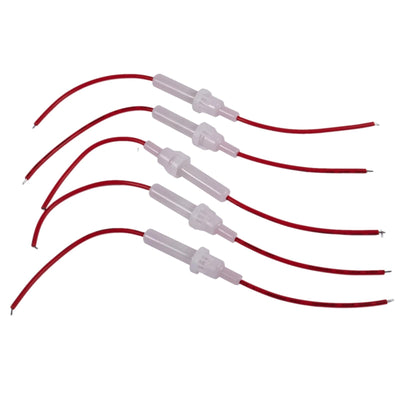 ELCOKITEX 20Pcs Inline Screw Type Fuse Holder with 22cm Red Wire for 6x30mm Fast Blow Glass Tube Fuse EFH-22-IL630