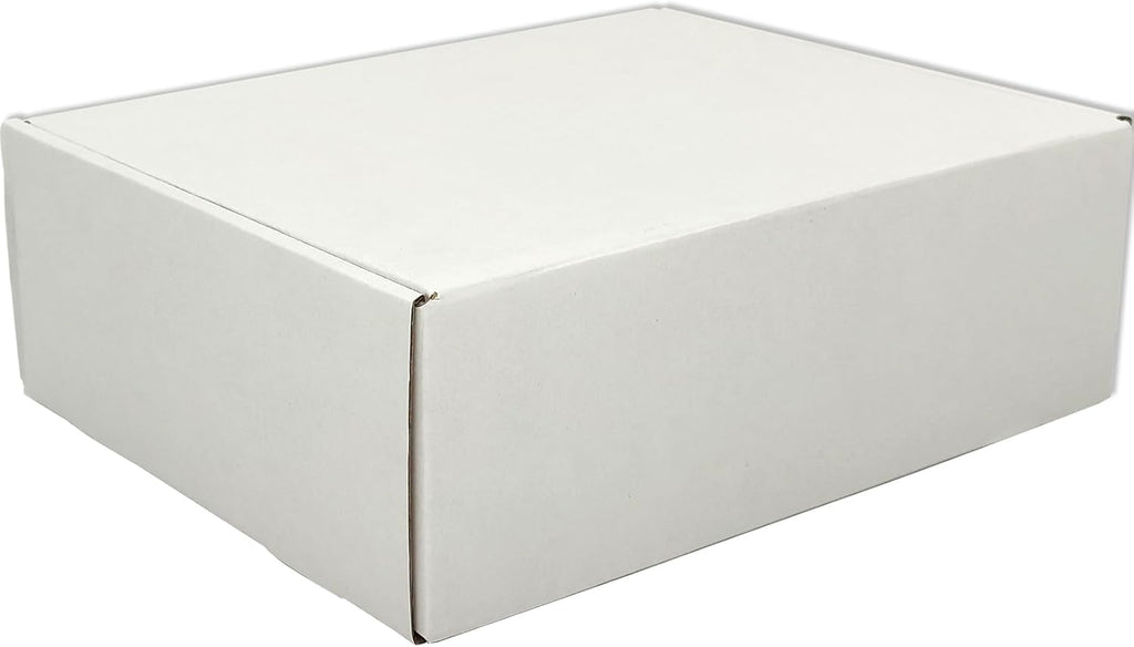 10x8x3 Shipping Boxes White Mailer Corrugated Cardboard Box Set of 25