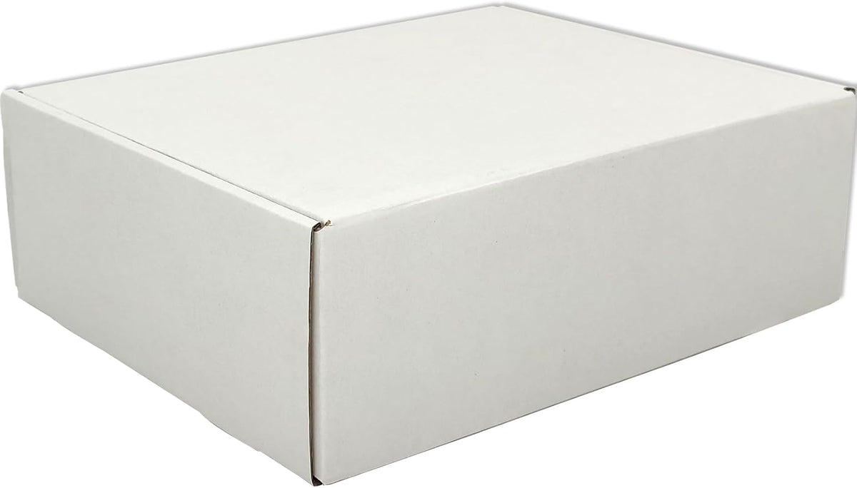 10x8x3 Shipping Boxes White Mailer Corrugated Cardboard Box Set of 25