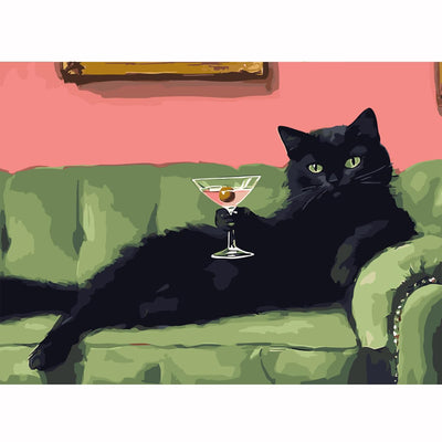 Black Cat Paint by Numbers Kit for Adults Beginner 16 X 20 inch
