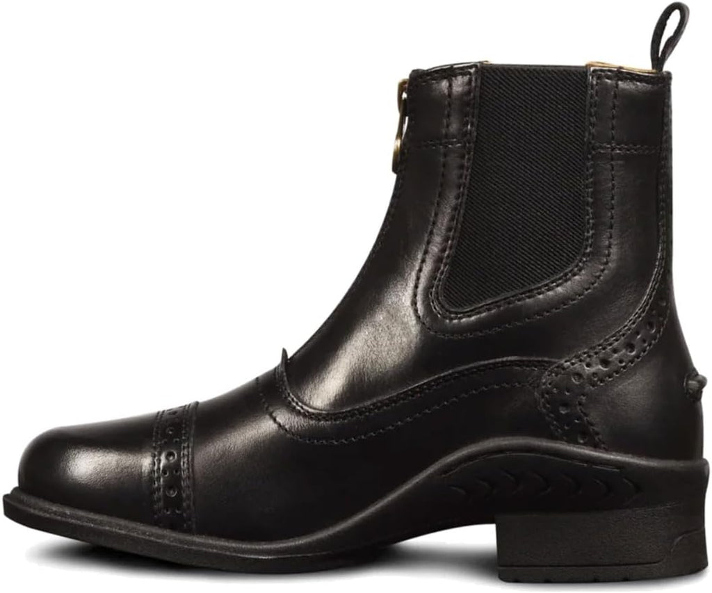 Women's Comfortable Durable Warm Water-Resistant Leather Equestrian Horse Riding Tuscany Zip Paddock Boot