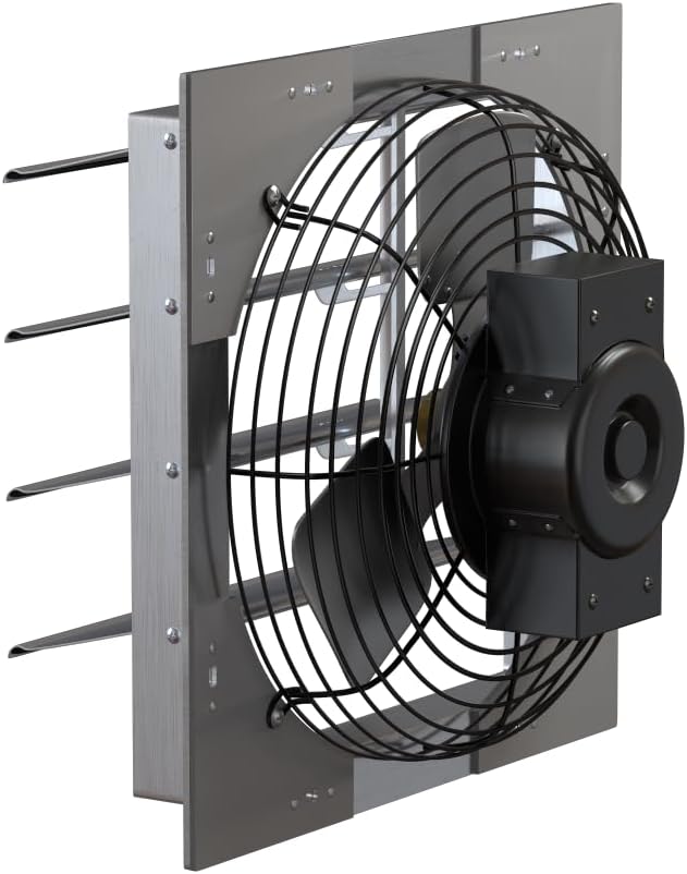 Hessaire 16SF4V75C Exhaust Fan, 16 Inch, 1400 CFM, Shutter Mount, Variable Speed Capable, Corrosion Resistant, Quiet Operating, Fully Assembled