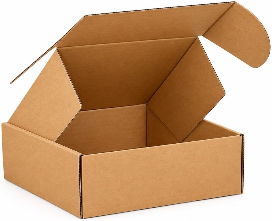 Kraft Shipping Boxes 9x6x3", Corrugated Cardboard Mailer,50 Count
