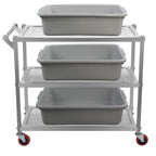 Plastic Dish Tubs, Commercial Bus Tote Box, 3-Pack(Grey, 13L)