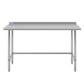 Hally Open Base Stainless Steel Table 24"x60" Prep&Work Tables Backsplash
