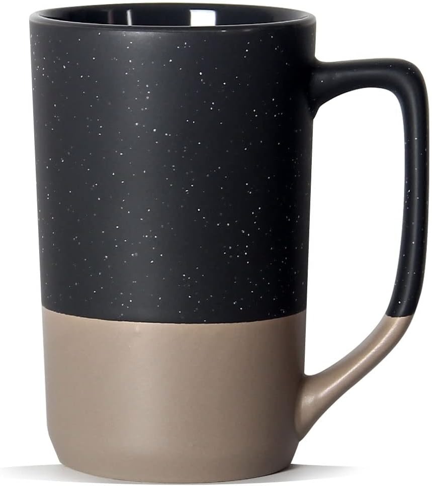 16 OZ Large Coffee Mug, Ceramic Coffee Mugs, Big Tea Cup, Grey