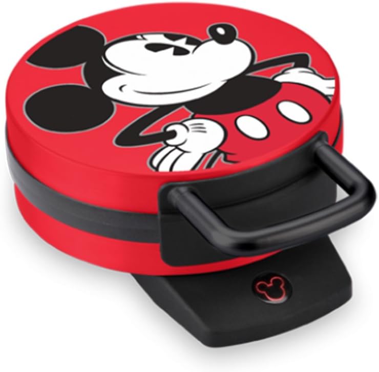 Disney Mickey Mouse Waffle Maker by Select Brands - Nonstick Waffle Iron for Fun Mickey-Shaped Waffles - Disney