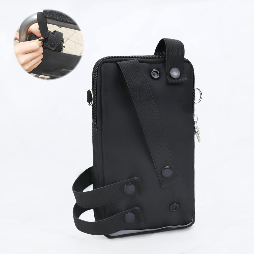 Waterproof Three Pockets Wheelchair Front/Side Frame Pouch with Reflective Strip Easy-to-use Button for Small